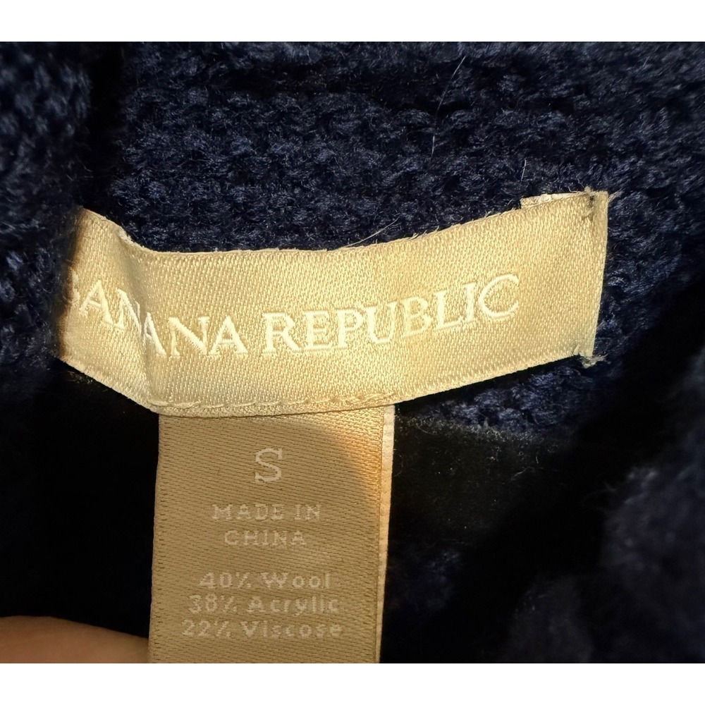 Banana Republic Old Money Wool Blend Cable Knit Sweater Dress Women Sz S Winter - Picture 4 of 6